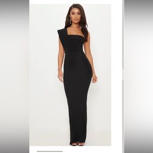 Black One Shoulder Maxi Dress